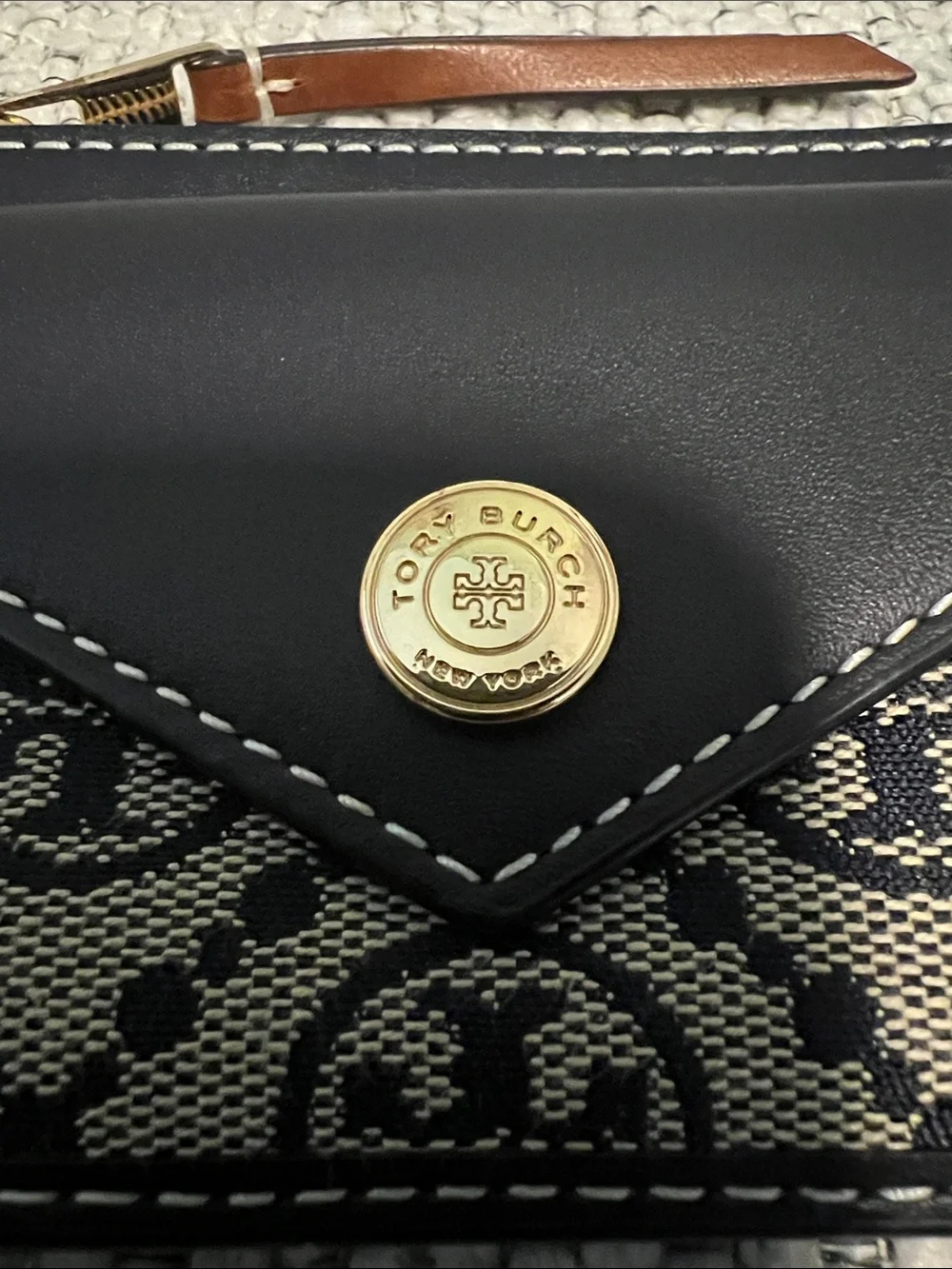 Tory Burch T Monogram Envelope Zip Card Case